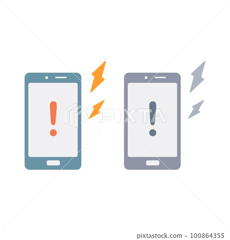 Illustration of an alarm displayed on a smartphone Illustration of an alarm displayed on a smartphone 100864355