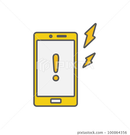 Illustration of an alarm displayed on a smartphone Illustration of an alarm displayed on a smartphone 100864356