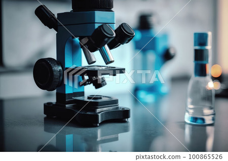 a microscope on your desk in a study or laboratory. 100865526