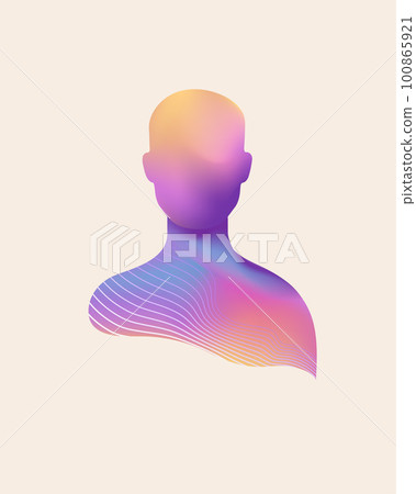 Psychology, Dream, Mental Health concept illustration. Brain, neuroscience and creative mind poster 100865921