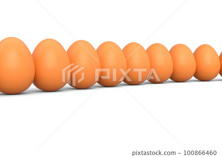 Group farm raw organic brown chicken eggs standing in line or queue Group farm raw organic brown chicken eggs standing in line or queue 100866460