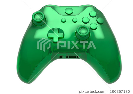 Realistic video game joystick in trendy style glassmorphism or frosted glass effect on white background. 3D render of streaming gear for cloud gaming and gamer workspace concept Realistic video game joystick in trendy style glassmorphism or frosted glass effect on white background. 3D render of streaming gear for cloud gaming and gamer workspace concept 100867180