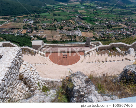 Archeological Theater Temple Complex of Pietravairano, Campania, Italy Archeological Theater Temple Complex of Pietravairano, Campania, Italy 100867466