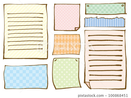 Simple hand drawn paper frame set in pastel colors 100868451