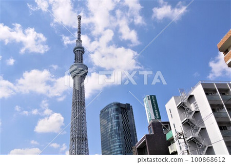 Tokyo Sky Tree from Tokachi Bridge 100868612