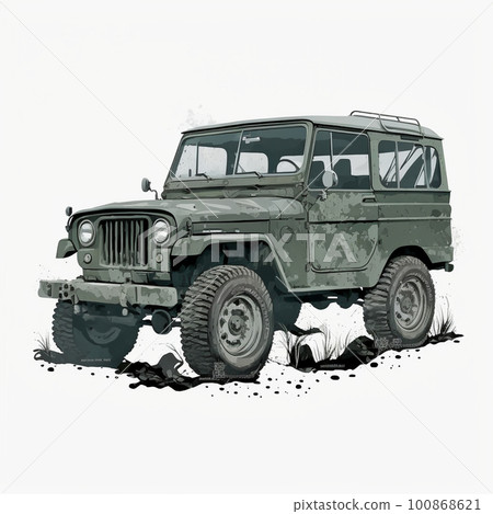 帶有軍事圖案的四輪驅動車 帶有軍事圖案的四輪驅動車 100868621