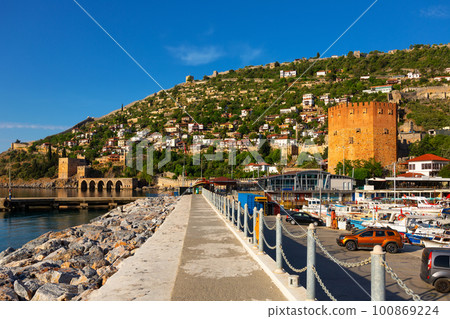 Mediterranean coast of Alanya, Turkey 100869224