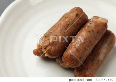 美味的粗磨香腸 100869359