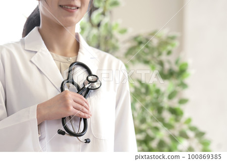 A doctor's hand holding a stethoscope Body parts 100869385