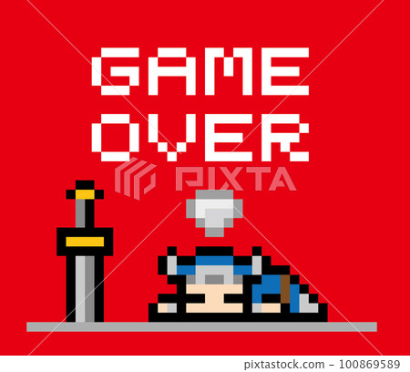 紅色背景下的 RPG 風格像素藝術遊戲 紅色背景下的 RPG 風格像素藝術遊戲 100869589