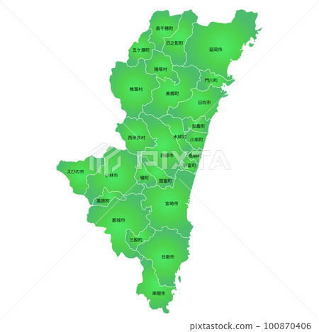 宮崎縣市町村地圖 宮崎縣市町村地圖 100870406