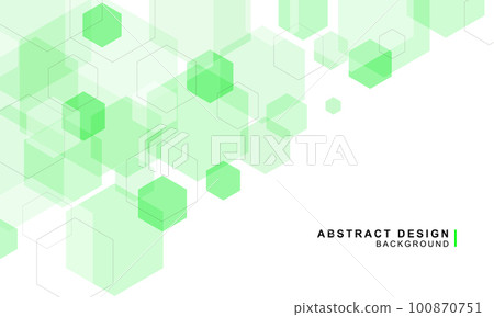 Green hexagonal abstract background material, geometric design 100870751