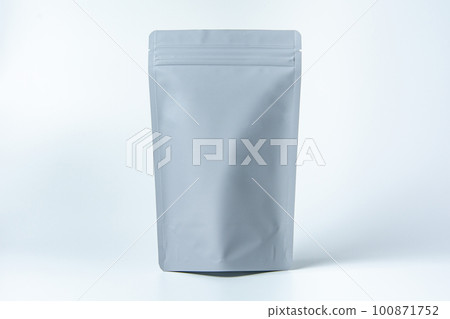 Zipper bag, stand bag with zipper (package) / light gray 100871752