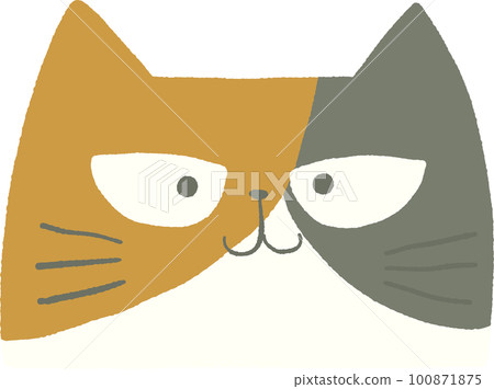 可愛的貓臉插畫 100871875