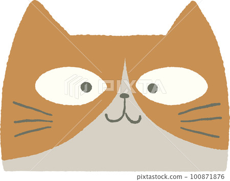 可愛的貓臉插畫 100871876