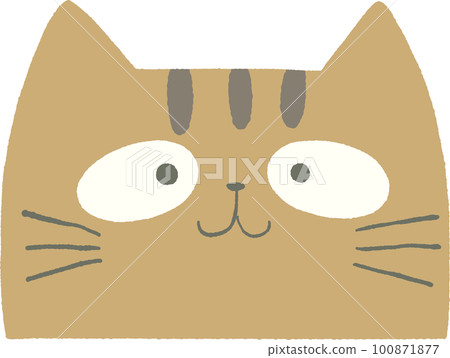 可愛的貓臉插畫 100871877