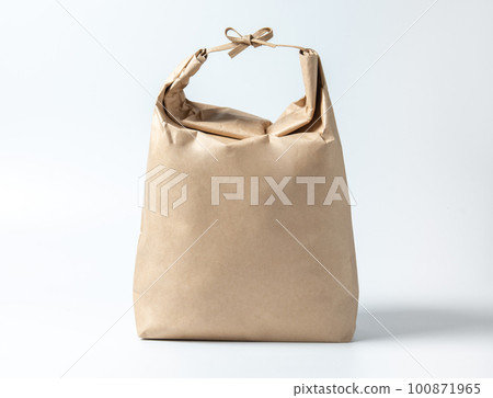 Rice bag (paper bag) Kraft/plain (white background) package/Kirinuki etc. 100871965