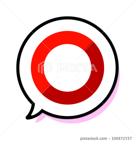 Bi-color red circle, round speech bubble and... - Stock Illustration ...