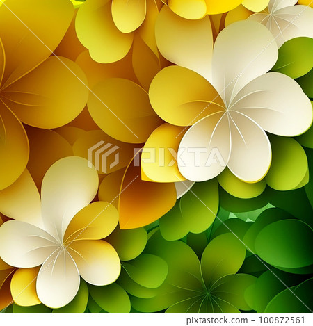 Yellow and green gradation Cute petal pattern Refreshing spring background wallpaper Yellow and green gradation Cute petal pattern Refreshing spring background wallpaper 100872561