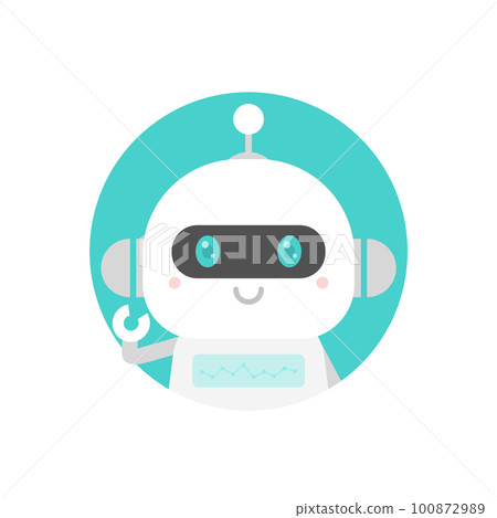 Illustration of cute face AI and chatbot - image of artificial intelligence technology 100872989