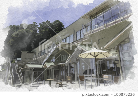 水彩風格的鬼城 Onigajo Center 三重縣熊野市 水彩風格的鬼城 Onigajo Center 三重縣熊野市 100873226