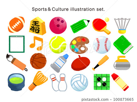 體育和文化圖標說明 100873665