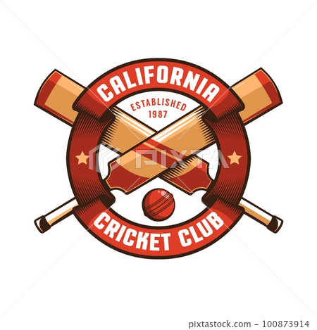 Cricket club retro emblem 100873914