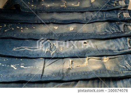 LEVI'S501XX VINTAGE 1937 1944 1955 1966 Distressed - Stock Photo