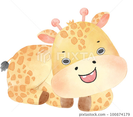 cute watercolour happy baby innocence giraffe wildlife animal cartoon nursery illustration cute watercolour happy baby innocence giraffe wildlife animal cartoon nursery illustration 100874179