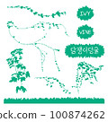 Vector, Monochromatic Illustration and Calligraphic Icon of Ivy 100874262