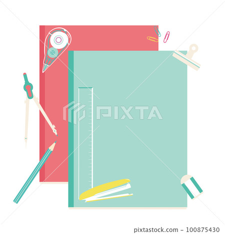 colorful stationery illustration 100875430