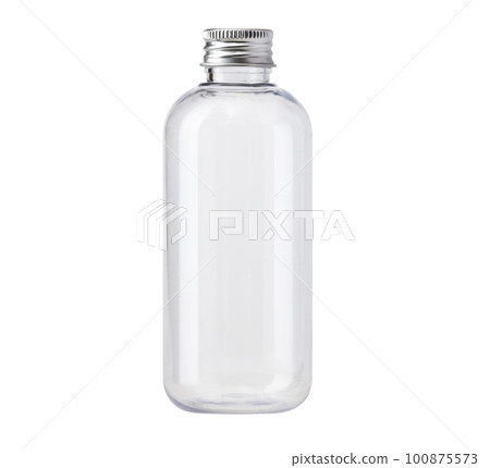 Empty transparent bottle. Packaging for cosmetic medical and other products 100875573