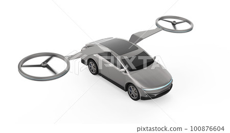 White electric flying car or ev car drone 100876604