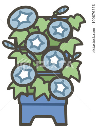 Hand-drawn illustrations of morning glory bowls in color Hand-drawn illustrations of morning glory bowls in color 100876858