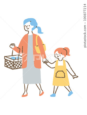 親子超市購物_色 親子超市購物_色 100877214