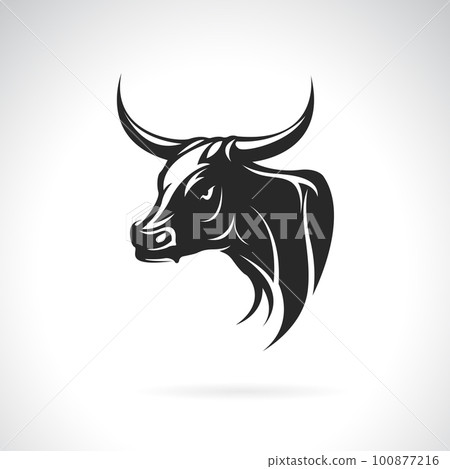 Vector of bull head design on white background. Easy editable layered vector illustration. Wild Animals. Vector of bull head design on white background. Easy editable layered vector illustration. Wild Animals. 100877216