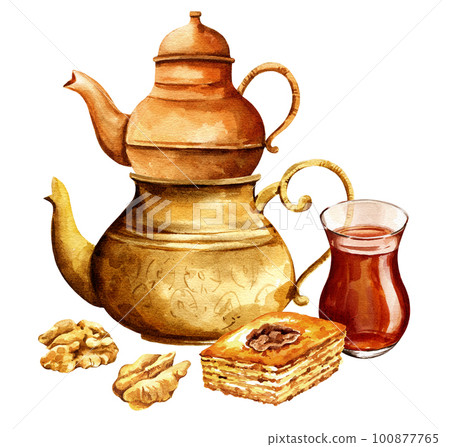 watercolor, confectionery, turkish delight 100877765