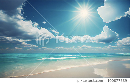 與藍天和白雲的美好的熱帶海灘背景 與藍天和白雲的美好的熱帶海灘背景 100877889