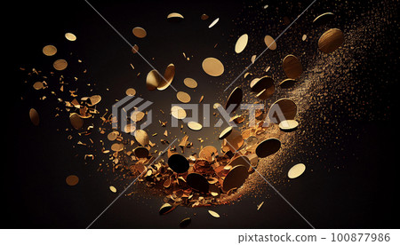 硬幣大量落下的背景 硬幣大量落下的背景 100877986