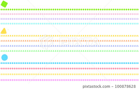 Set of lines created with colorful rounded triangle squares 100878628