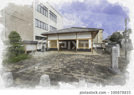 三重縣松阪市水彩畫松阪富商口袋公園 三重縣松阪市水彩畫松阪富商口袋公園 100878835