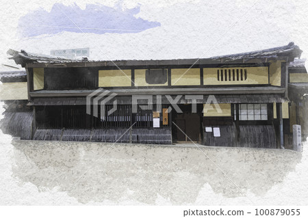 水彩風格的松坂松坂商人的房子三重縣松阪市 100879055