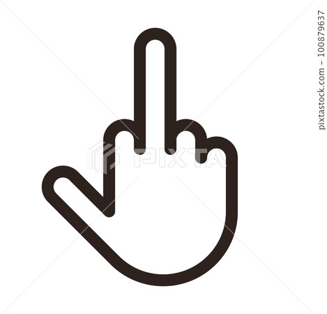 Middle finger offensive hand gesture icon 100879637