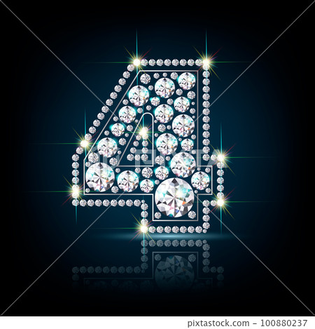 number four figure made of diamonds vector 100880237