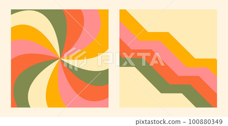 1970 retro seamless pattern. 70s hand-Drawn vector Illustration groovy background, hippie wallpaper. 1970 retro seamless pattern. 70s hand-Drawn vector Illustration groovy background, hippie wallpaper. 100880349