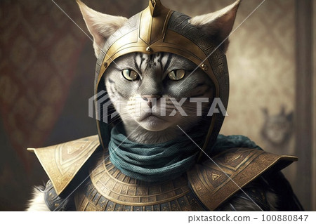 Cat as famous Gengis Kahn historical character portrait illustration generative ai Cat as famous Gengis Kahn historical character portrait illustration generative ai 100880847