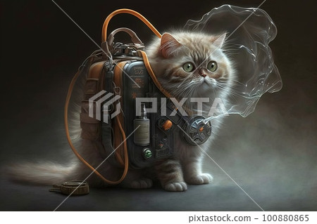 Cat as ghostbuster famous movie character portrait illustration generative ai Cat as ghostbuster famous movie character portrait illustration generative ai 100880865