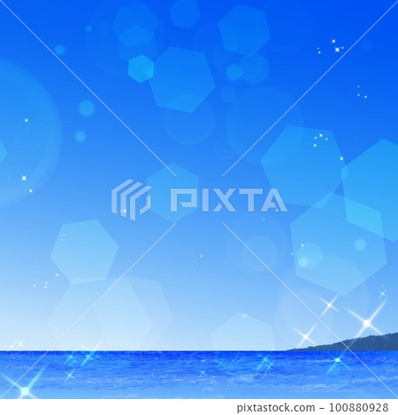 Glittering sea and sky illustration 100880928