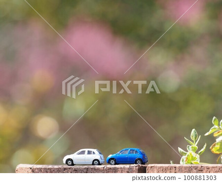 風景與微型車、明亮的春天散景與行軍 風景與微型車、明亮的春天散景與行軍 100881303