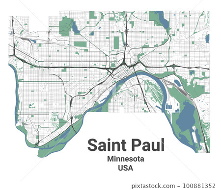 Map of the City of Saint Paul. Capital of the State of Minnesota